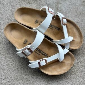 Birkenstock White Sandals with Buckles
